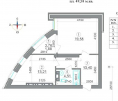 1-комн, 50 кв м, этаж 11/16 Республика Северная Осетия — Алания, 18-й микрорайон