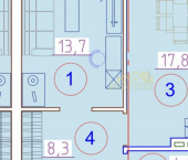 1-комн, 44 кв м, этаж 5/9 улица Курсантов-Кировцев, 27