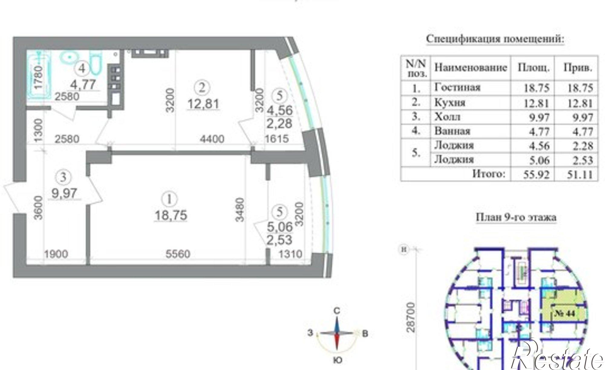 Купить квартиру за 6 388 750 рублей на Республика Северная Осетия — Алания, 18-й микрорайон