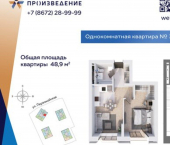 1-комн, 49 кв м, этаж 6/16 ул Первомайская, 34А