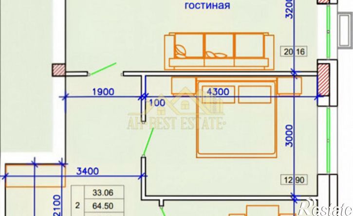 2-комн квартира улица Зураба Магкаева, 6Б,  д. 6Б
